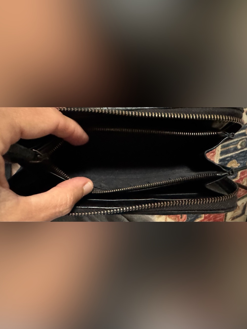Rare Bottega Veneta Intrecciato Mixed Weave Black Leather Zip Wallet Vintage - Picture 10 of 14